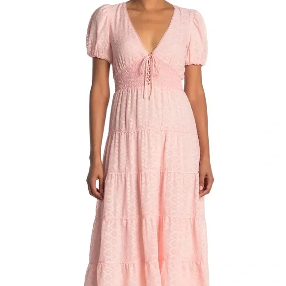 open lace back dress ALICE + OLIVIA Size 6 Rose Polyester Lace A-Line Dress  Sui Generis  Designer Consignment
